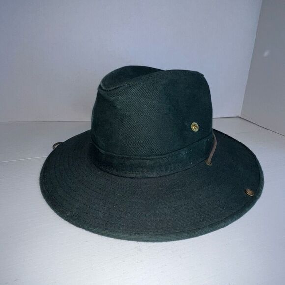 Henschel Hat Co Men’s Medium Deep Green Safari Sportsman Hat With Strap Fiahing - Picture 1 of 8